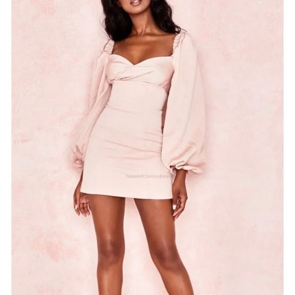 Blush Damask Balloon House of CB dress - Picture 5 of 6